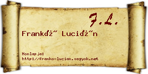 Frankó Lucián névjegykártya